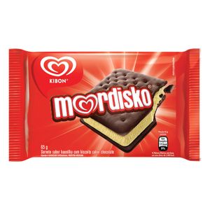 Sorvete Baunilha Com Biscoito De Chocolate Kibon Mordisko Pacote 65G