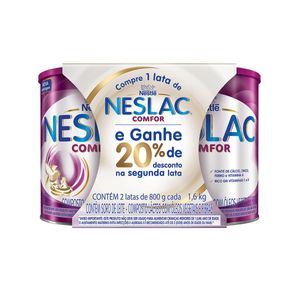 KIT COMPOSTO LACTEO NESLAC COMFOR C/2 LATAS 800G
