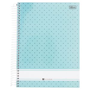 Caderno Capa Dura Espiral Azul Académie Tilibra 200Mm X 275Mm 200 Folhas