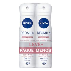 DES NIVEA AEROSOL DESODORANTE DEOMILK BEAUTY ELIXIR SENSITIVE 150 ML x 2