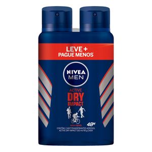NIVEA MEN AEROSOL DESODORANTE DRY IMPACT LEVE + PAGUE MENOS COM 150ML CADA 150 ML x 2
