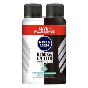 NIVEA MEN KIT 2 AEROSOL INVISIBLE BLACK&WHITE+ DESCONTO DE 50% NO SEGUNDO x 1
