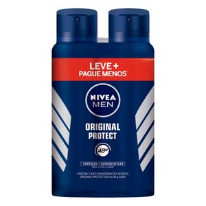 NIVEA MEN AEROSOL ORIGINAL PROTECT LEVE+PAGUE- COM 150ML CADA 150 ML x 2