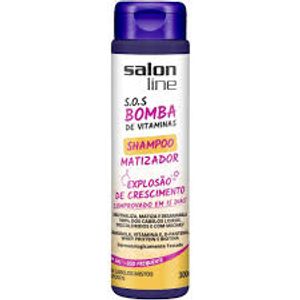 SALON LINE SHAMPOO SOS BOMDA DE VITAMINAS MATIZADOR CABELOS MISTOS A OLEOSOS 300 ML x 1