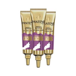 PANTENE P SHAMPOO AMPOLA CAPILAR NUTRITIVA UNIDAS PELOS CACHOS 15ML CADA x 3
