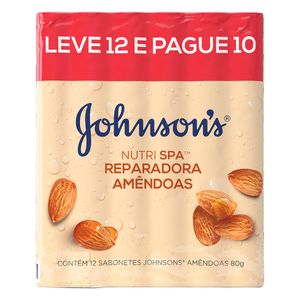 JOHNSONS SABONETE BARRA NUTRI SPA REJUVENESCEDORA AMENDOAS LEVE 12 PAGUE 11 80 G x 12