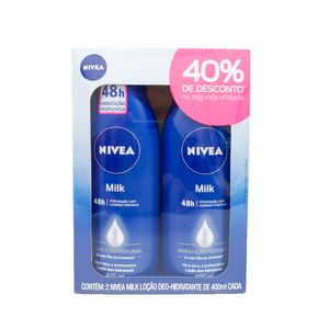 NIVEA BODY MILK KIT 2 LOCAO HIDRATANTE PELE EXTRA SECA COM 40%DESCONTO 800 ML x 1