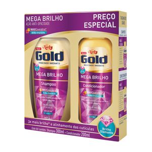 NIELY GOLD SHAMPOO KIT SHAMPOO 300ML+CONDICONADOR 200ML MEGA BRILHO MAXQUERATINA 500 ML x 1