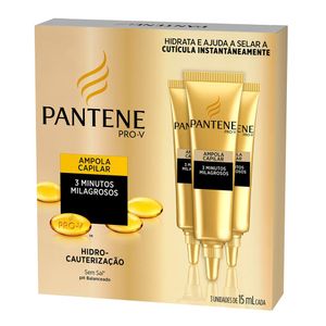 PANTENE P SHAMPOO AMPOLA TRATAMENTO 3 MINUTOS MILAGROSOS HIDRO CAUTERIZACAO 15 ML x 3