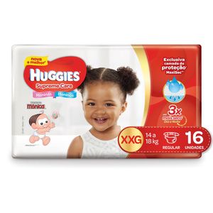 HUGGIES SUPRE CARE FRALDA JUMBO TAMANHO SUPER EXTRA GRANDE x 16