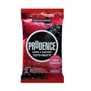 PRUDENCE COR E SAB SACHE PRESERVATIVO LUBRIFICADO TUTTI-FRUTTI x 3