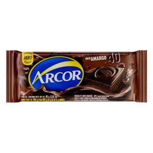 ARCOR TABLETE CHOCOLATE MEIO AMARGO 80 G x 1