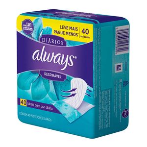ALWAYS ABSORVENTE PROTETOR DIARIOS RESPIRAVEL x 40