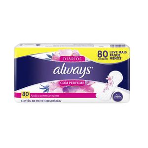 ALWAYS ABSORVENTE PROTETOR DIARIO REGULAR - LEVE 80 PAGUE 60 x 80