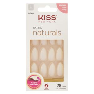 KISS NEW YORK UNHAS POSTICAS SALON NATURALS STILETTO LONGO REF KSN06BR x 28