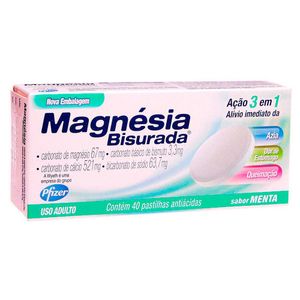 Magnesia Bisurada Pastilhas 4X10 C/40