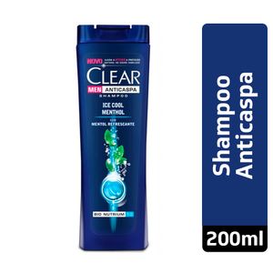 CLEAR ANTICASPA SHAMPOO MEN ICE COOL MENTHOL 200 ML x 1