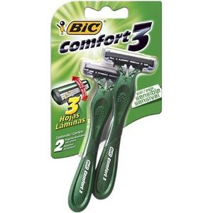 Aparelho Descartável Para Barbear Bic Comfort 3 Advance Sensitive 2 Unidades