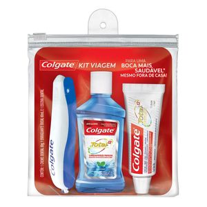 COLGATE TOTAL 12 KIT VIAGEM CLEAN MINT CREME DENTAL 30G+ESCOVA DENTAL MACIA+ENXAGUANTE BUCAL x 1