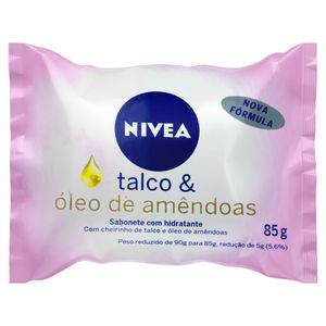 NIVEA BATH CARE SABONETE BARRA HIDRATANTE TALCO E OLEO DE AMENDOAS 85 G x 1