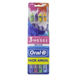 ORAL-B INDICATOR ESCOVA DENTAL SUAVE MACIA 35 COLOR COLLECTION LEVE 4 PAGUE 2 x 4