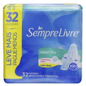 SEMPRE LIVRE ABSORVENTE FIT SECA COM ABAS LEVE 32 PAGUE 24 x 32