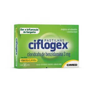 Pastilha Ciflogex Sabor Menta e Limao 12 unidades