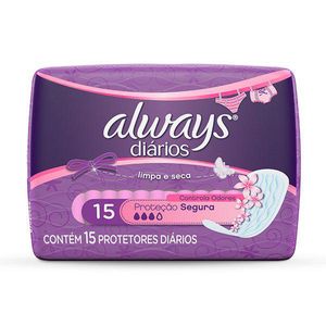ALWAYS ABSORVENTE PROTETOR DIARIO REGULAR SEM PERFUME x 15