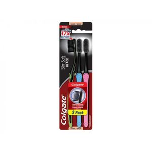 Escova de Dente Colgate Slim Soft Black Macia - 3 unidades