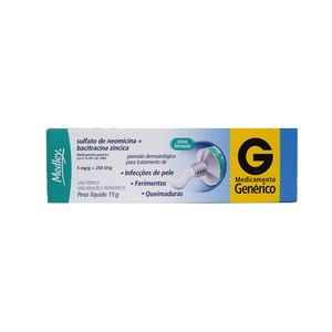 Sulfato de Neomicina 5mg + Bacitracina 250UI Pomada Dermatologica 15g Medley