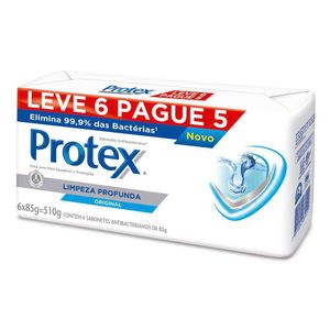 Kit Sabonete em Barra Protex Limpeza Profunda 6 unidades 85g cada