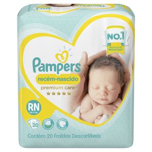 PAMPERS FRALDA PREMIUM CARE TAMANHO RN x 20