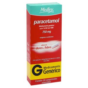 PARACETAMOL MG COMPRIMIDO 750MG x 20