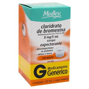 Cloridrato de Bromexina 8mg/5ml Xarope 120ml Medley