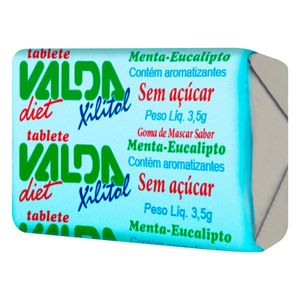 Goma De Mascar Tablete Menta Eucalipto Zero Açúcar Valda 3,5G