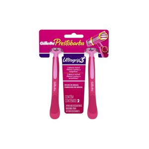GILLETTE PRE ULTRA APARELHO DEPILATORIO FEMININO ULTRAGRIP 3 ROSA x 2