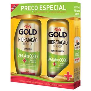 NIELY GOLD SHAMPOO KIT SHAMPOO+CONDICIONADOR HIDRATANTE AGUA COCO 500 ML x 1