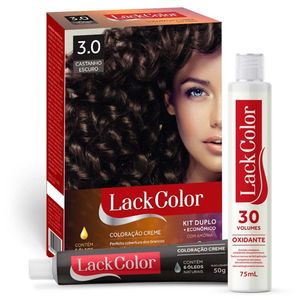 LACK COLOR KIT TINTURA CREME 3.0 CASTANHO ESCURO x 1