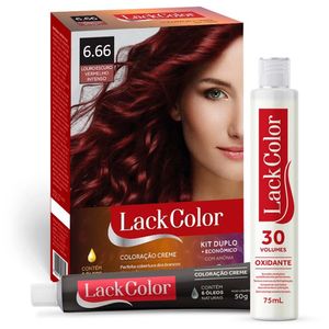 LACK COLOR KIT TINTURA CREME 6.66 LOURO ESCURO VERMELHO INTENSO x 1