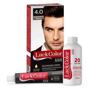 LACK COLOR MAN KIT TINTURA CREME 4.0 CASTANHO MEDIO x 1