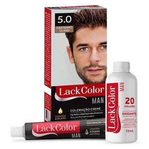 LACK COLOR MAN KIT TINTURA CREME 5.0 CASTANHO CLARO x 1