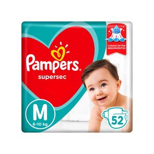 PAMPERS FRALDA SUPERSEC HIPER TAMANHO M x 52