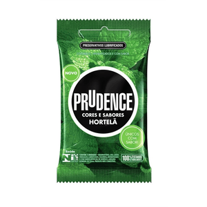 PRUDENCE COR E SAB SACHE PRESERVATIVO LUBRIFICADO HORTELA x 3