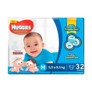 HUGGIES FRALDA DESCARTAVEL TRIPLA PROTECAO TAMANHO M x 32