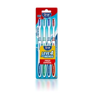 ORAL NEXTER ESCOVA DENTAL ADULTO CLEAN LEVE 4 POR MENOS x 4