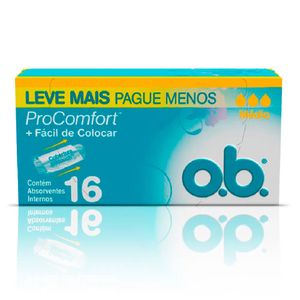 OB PRO COMFORT ABSORVENTE INTERNO MEDIO LEVE MAIS PAGUE MENOS x 16