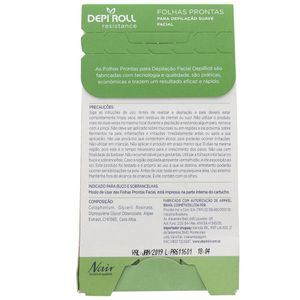 DEPI ROLL RESISTAN FOLHAS PRONTAS PARA DEPILACAO FACIAL ALGAS x 16