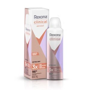 Desodorante Antitranspirante Rexona Clinical Aerosol Feminino Extra Dry 96h 150ml