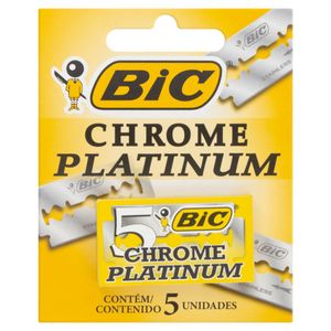 Lâmina Descartável Bic Chrome Platinum 5 Unidades