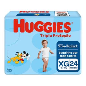 HUGGIES FRALDA DESCARTAVEL TRIPLA PROTECAO TAMANHO EXTRA GRANDE x 24